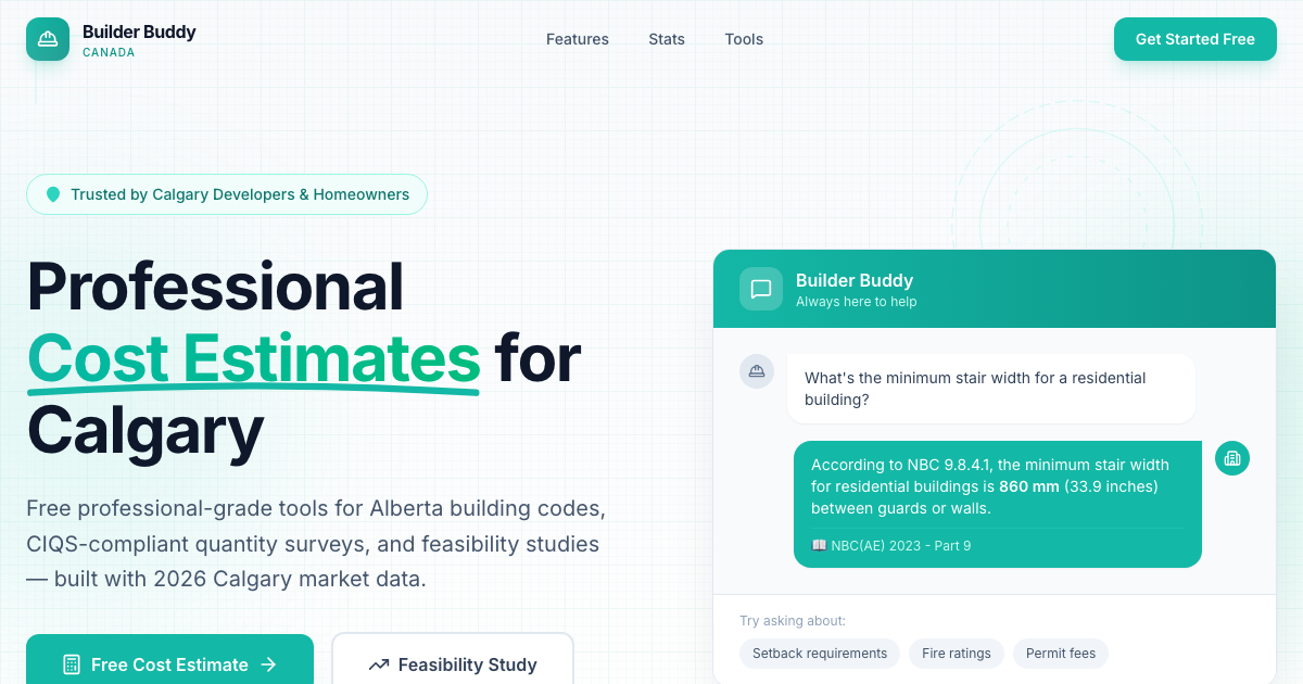 Building Code Buddy Builder Buddy - AI Building Code Assistant for Calgary & Alberta